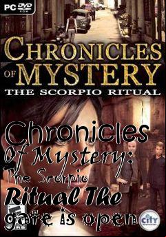 Box art for Chronicles Of Mystery: The Scorpio Ritual